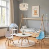 Ραφιέρα Montessori Zoilen pakoworld λευκό-μπλε mdf 50x30x80εκ