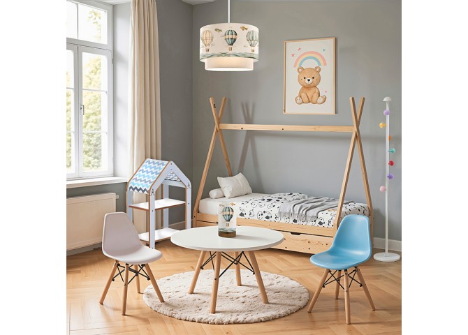 Ραφιέρα Montessori Zoilen pakoworld λευκό-μπλε mdf 50x30x80εκ