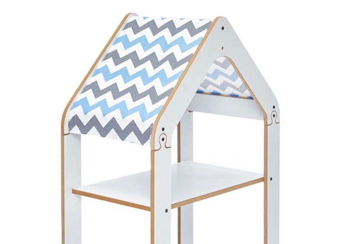 Ραφιέρα Montessori Zoilen pakoworld λευκό-μπλε mdf 50x30x80εκ
