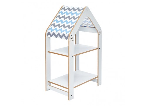 Ραφιέρα Montessori Zoilen pakoworld λευκό-μπλε mdf 50x30x80εκ