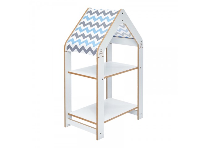 Ραφιέρα Montessori Zoilen pakoworld λευκό-μπλε mdf 50x30x80εκ