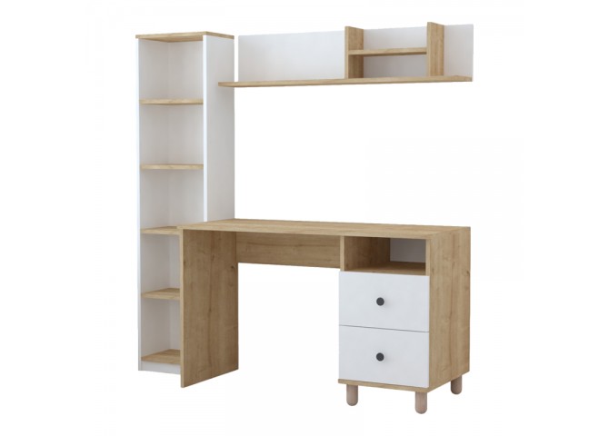 Σύνθεση γραφείου Kontor pakoworld sonoma-λευκό 160x50x162εκ