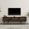 Έπιπλο τηλεόρασης Trida pakoworld καρυδί με ανθρακί 160x35x45εκ