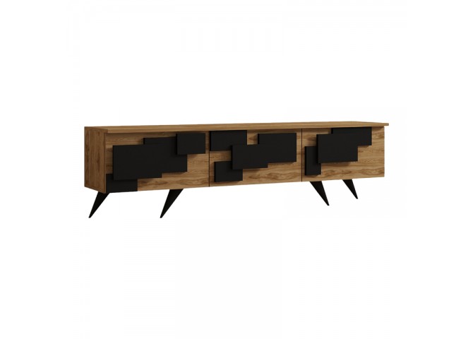 Έπιπλο τηλεόρασης Trida pakoworld oak με μαύρο 160x35x45εκ