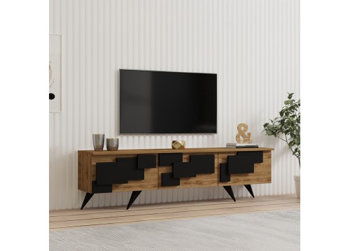 Έπιπλο τηλεόρασης Trida pakoworld oak με μαύρο 160x35x45εκ