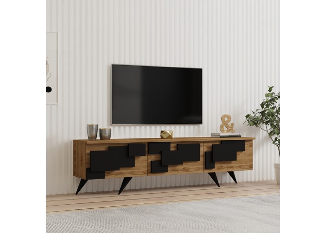 Έπιπλο τηλεόρασης Trida pakoworld oak με μαύρο 160x35x45εκ