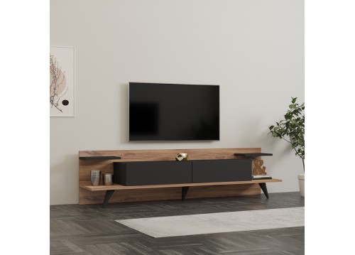 Έπιπλο τηλεόρασης Astry pakoworld καρυδί με ανθρακί 180x36,8x45εκ