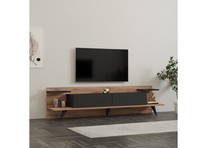 Έπιπλο τηλεόρασης Astry pakoworld καρυδί με ανθρακί 180x36,8x45εκ