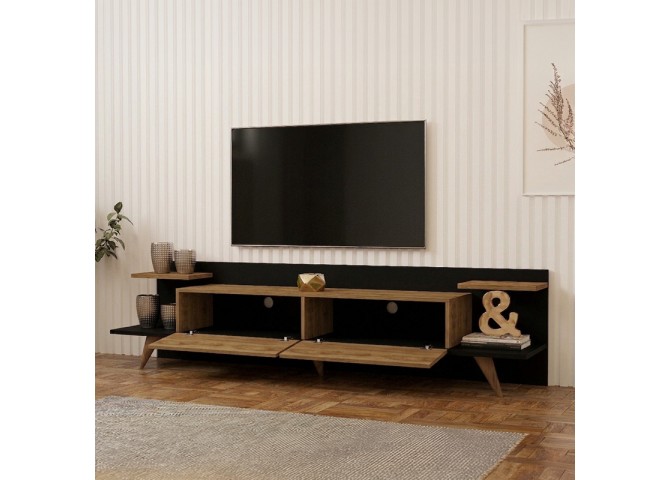Έπιπλο τηλεόρασης Astry pakoworld oak με ανθρακί 180x36,8x45εκ