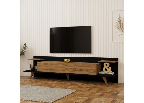 Έπιπλο τηλεόρασης Astry pakoworld oak με ανθρακί 180x36,8x45εκ