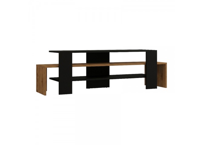 Έπιπλο τηλεόρασης Lenour pakoworld sonoma με μαύρο 150x35x45εκ
