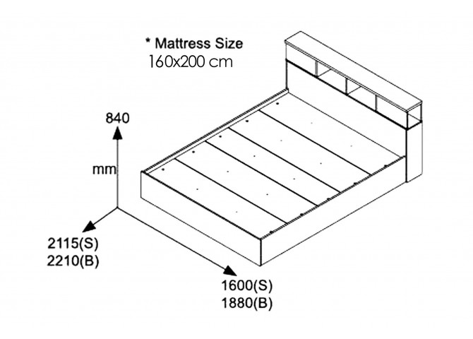 Κρεβάτι OLYMPUS pakoworld χρώμα castillo-toro 160x200εκ