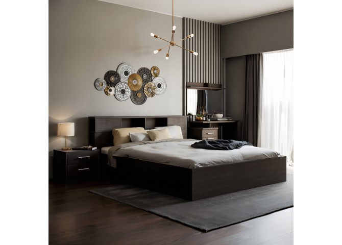 Κρεβάτι OLYMPUS pakoworld χρώμα wenge 160x200εκ