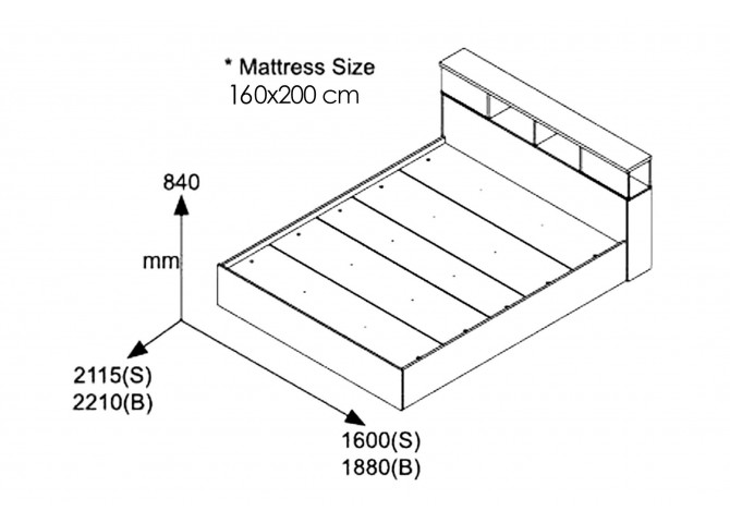 Κρεβάτι OLYMPUS pakoworld χρώμα wenge 160x200εκ