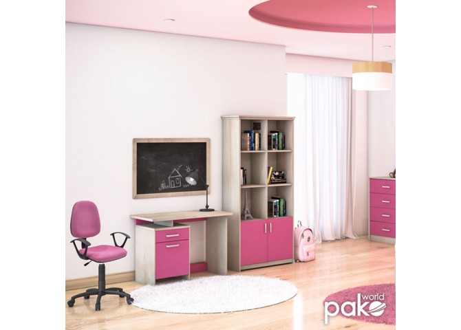 Γραφείο εργασίας Looney pakoworld χρώμα castillo-ροζ 100x55x75εκ