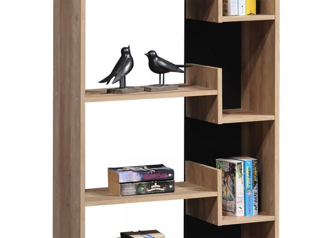 Βιβλιοθήκη Naya pakoworld sonoma-ανθρακί 72x30x182.5εκ