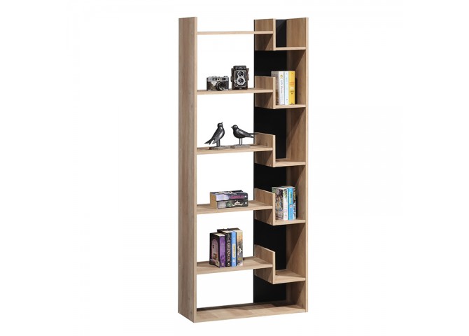 Βιβλιοθήκη Naya pakoworld sonoma-ανθρακί 72x30x182.5εκ
