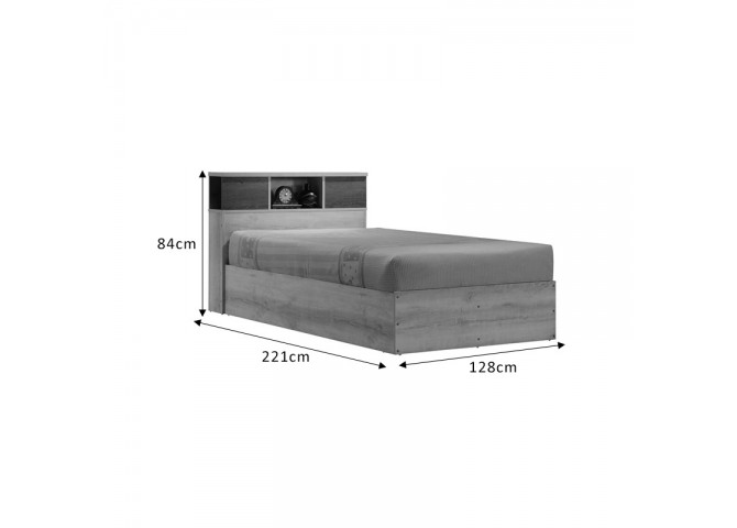 Κρεβάτι OLYMPUS pakoworld σε χρώμα castillo-toro 120x200εκ
