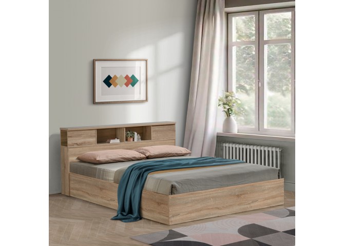Κρεβάτι διπλό OLYMPUS pakoworld σε sonoma απόχρωση 160x200εκ