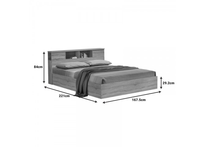 Κρεβάτι διπλό OLYMPUS pakoworld σε sonoma απόχρωση 160x200εκ