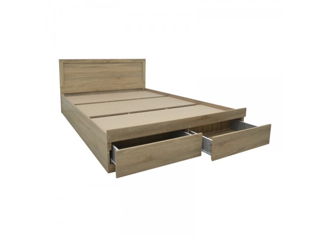 Κρεβάτι Olympus pakoworld με συρτάρι σε sonoma απόχρωση 140x200εκ