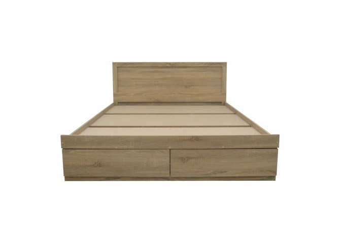 Κρεβάτι Olympus pakoworld με συρτάρι σε sonoma απόχρωση 140x200εκ