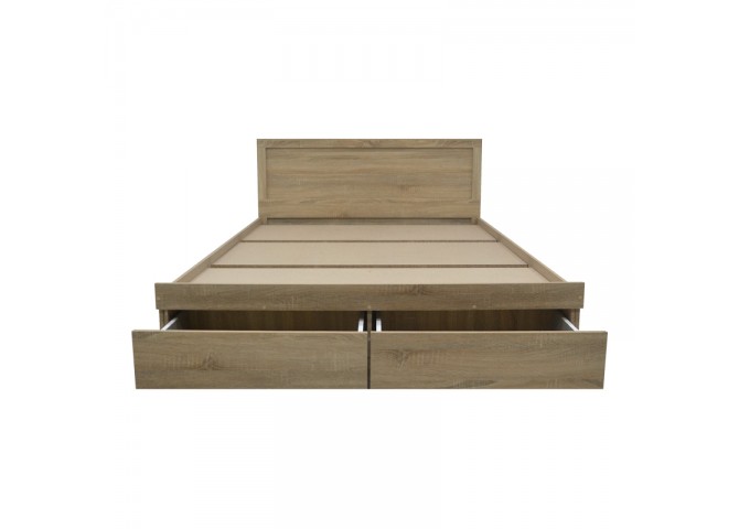 Κρεβάτι Olympus pakoworld με συρτάρι σε sonoma απόχρωση 140x200εκ