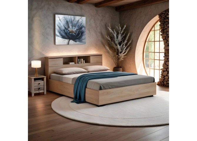 Κρεβάτι OLYMPUS pakoworld σε sonoma απόχρωση 140x200εκ