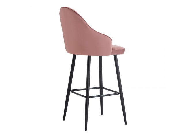 Σκαμπό μπαρ Velva pakoworld βελούδο σε σάπιο μήλο απόχρωση 46x45x113εκ
