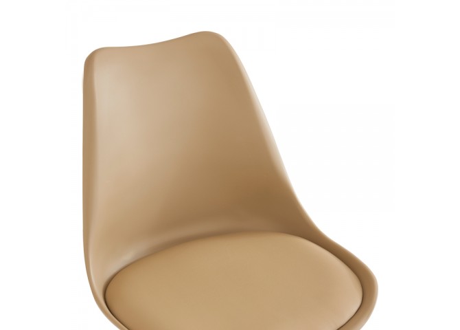 Καρέκλα γραφείου εργασίας Gaston II pakoworld pp-pu cappuccino 48x57x77-90εκ