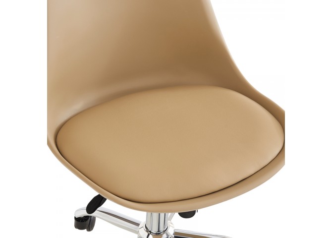 Καρέκλα γραφείου εργασίας Gaston II pakoworld pp-pu cappuccino 48x57x77-90εκ