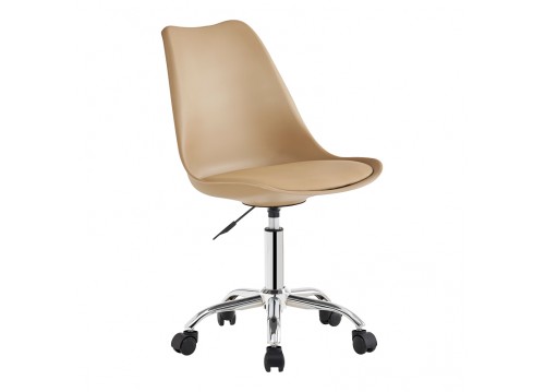 Καρέκλα γραφείου εργασίας Gaston II pakoworld pp-pu cappuccino 48x57x77-90εκ