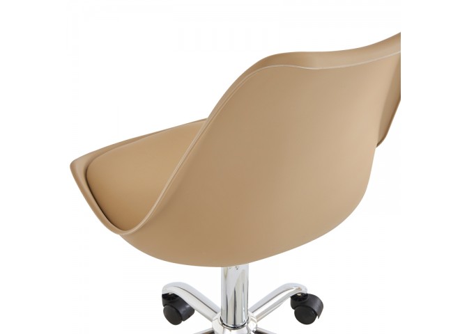 Καρέκλα γραφείου εργασίας Gaston II pakoworld pp-pu cappuccino 48x57x77-90εκ