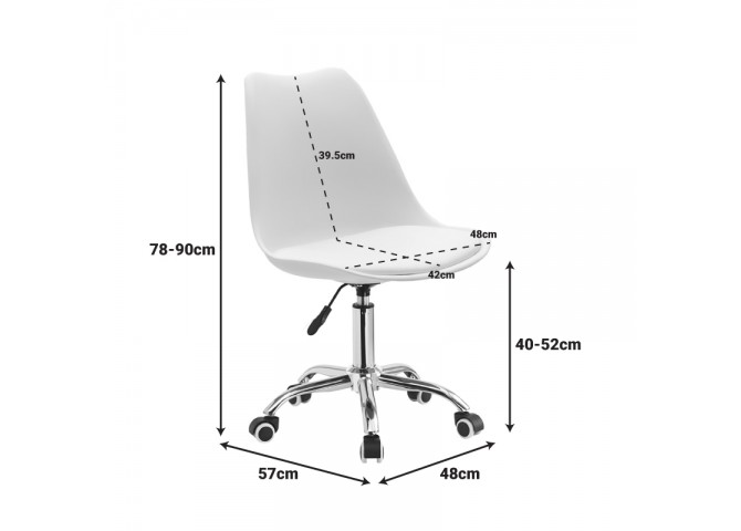 Καρέκλα γραφείου Gaston II pakoworld μέντα pp-pu 48x57x77-90εκ
