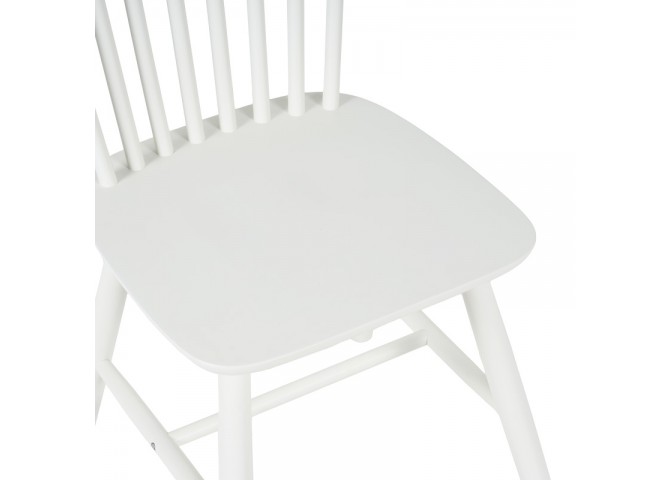 Καρέκλα Melia pakoworld rubberwood σε λευκή απόχρωση 45x51x87εκ