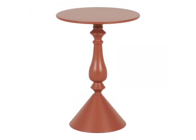 Βοηθητικό τραπέζι Lalou pakoworld μέταλλο σε απόχρωση terracotta Φ40x55εκ