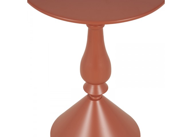 Βοηθητικό τραπέζι Lalou pakoworld μέταλλο σε απόχρωση terracotta Φ40x55εκ