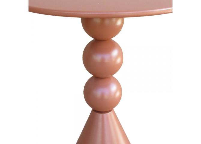 Βοηθητικό τραπέζι Bilane pakoworld μέταλλο σε terracotta απόχρωση Φ39x55εκ