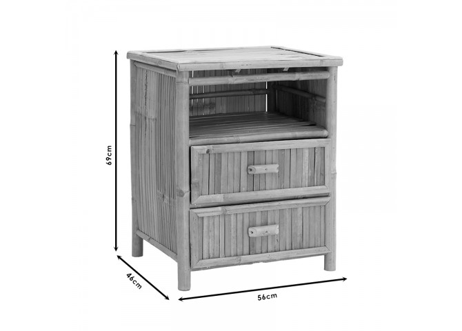 Κομοδίνο Ofra pakoworld bamboo φυσικό 56x46x69εκ