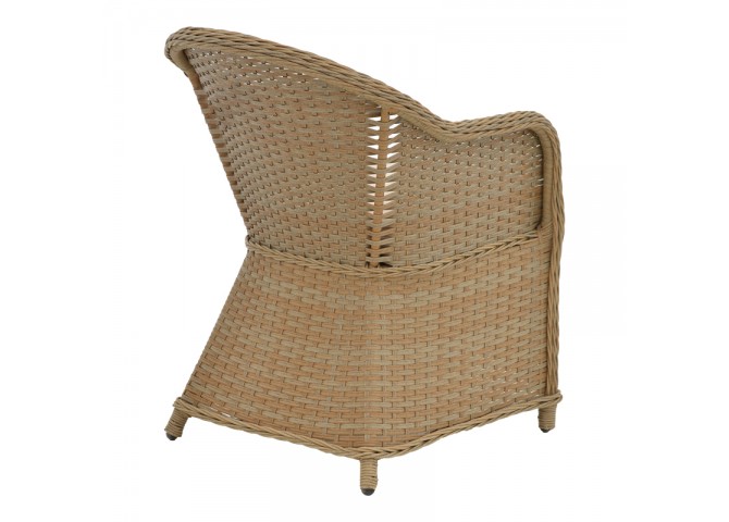 Πολυθρόνα κήπου Hadrian pakoworld rattan καφέ- textilene μπεζ 57x70x85εκ