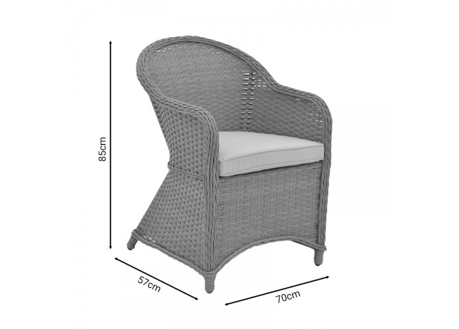 Πολυθρόνα κήπου Hadrian pakoworld rattan καφέ- textilene μπεζ 57x70x85εκ