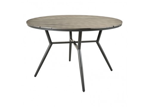 Τραπέζι Appa pakoworld αλουμίνιο και plywood σε ανθρακί απόχρωση Φ120x74εκ