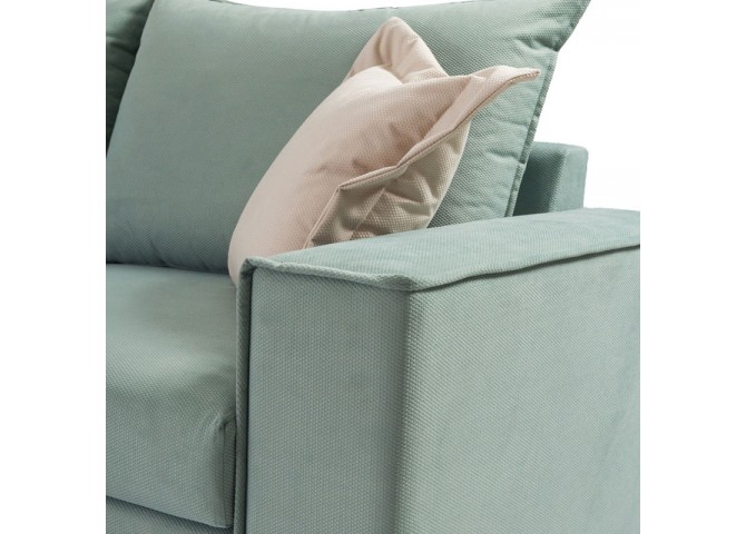 Γωνιακός καναπές δεξιά γωνία Romantic pakoworld ύφασμα Ciel-Cream 290x235x95εκ