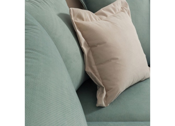 Γωνιακός καναπές δεξιά γωνία Romantic pakoworld ύφασμα Ciel-Cream 290x235x95εκ