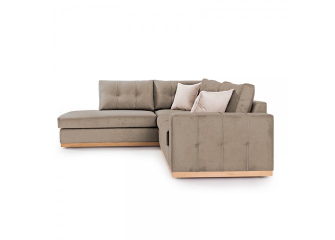 Γωνιακός καναπές δεξιά γωνία Boston pakoworld ύφασμα mocha-cream 280x225x90εκ