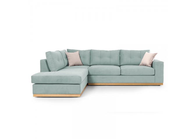Γωνιακός καναπές δεξιά γωνία Boston pakoworld ύφασμα ciel-cream 280x225x90εκ