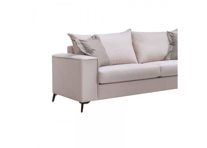 Καναπές Verona 3θέσιος cream - μαξιλάρια mocha 225x93x100εκ