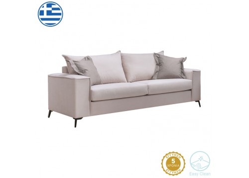 Καναπές Verona 3θέσιος cream - μαξιλάρια mocha 225x93x100εκ