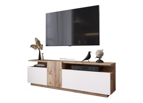 Έπιπλο τηλεόρασης Elana pakoworld sonoma-λευκό 150x29.5x46.3εκ