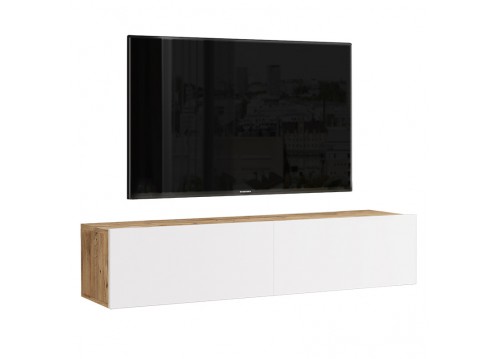 Έπιπλο τηλεόρασης επιτοίχιο Serit pakoworld λευκό-sonoma 140x31.6x29.6εκ